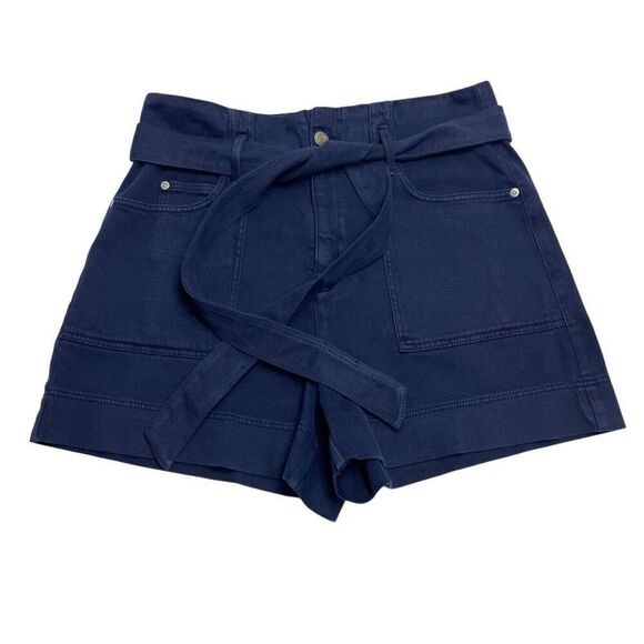 Ted Baker London Daniki Self Tie High Waisted Denim Shorts Dark Blue Size 32 - Picture 1 of 13